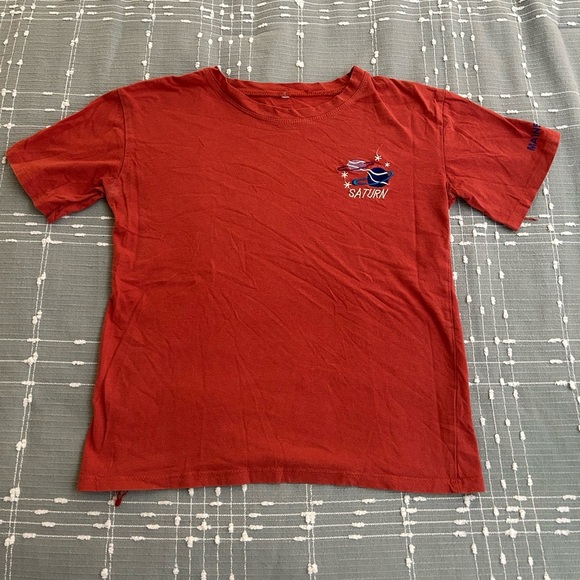 Mainbooth red orange Saturn Graphic T-Shirt size S (see measurements) - Picture 1 of 9